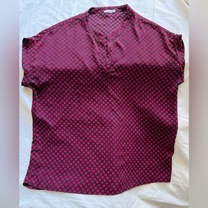 Pleione Blouse - red and black - sz XL
